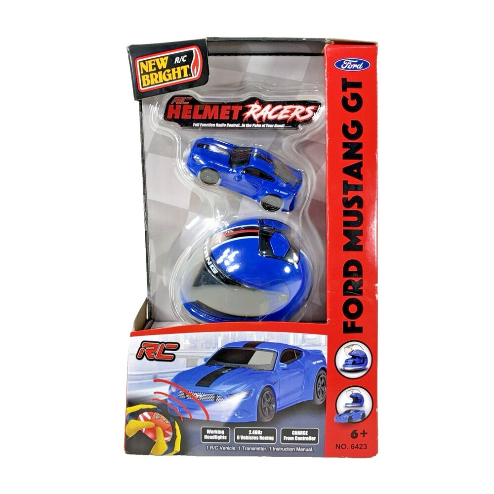 Helmet Racers Blue Ford Mustang GT New Bright RC Toy New Factory Sealed